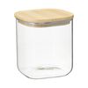 Банка для хранения квадратная Glass Bamboo, 1,5 л, Smart Solutions, фото 