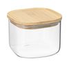 Банка для хранения квадратная Glass Bamboo,1 л, Smart Solutions, фото 
