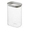 Банка для хранения прямоугольная Vacuum Glass, 1,5 л, светло-серая, Smart Solutions, фото 