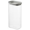 Банка для хранения прямоугольная Vacuum Glass, 1,75 л, светло-серая, Smart Solutions, фото 