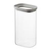 Банка для хранения прямоугольная Vacuum Glass, 1,25 л, светло-серая, Smart Solutions, фото 