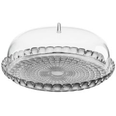 Блюдо сервировочное с крышкой Tiffany, 35 см, серое, Guzzini, фото 