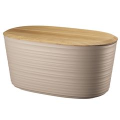 Хлебница с бамбуковой крышкой Tierra, 10 л, бежево-розовая, Guzzini, фото 