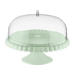 Подставка для торта на ножке с крышкой Tiffany, ?30 см, зеленая, Guzzini, фото 