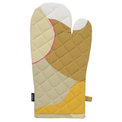 Прихватка-варежка из хлопка горчичного цвета с авторским принтом из коллекции Freak Fruit, 33х17,5 см, Tkano, фото 