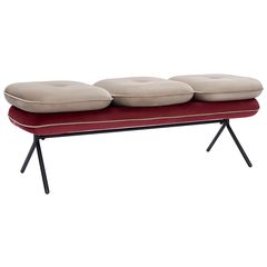 Банкетка Pea, велюр, бежевая/бордовая, Bergenson Bjorn, фото 