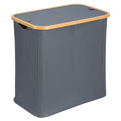 Корзина для белья с двумя отделениями Neat Twin, 53,5х33х53 см, серая, Smart Solutions, фото 