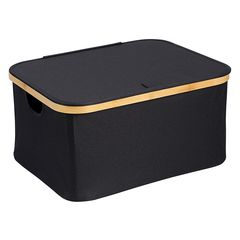 Корзина для белья Neat Low, 40x33x20 см, черная, Smart Solutions, фото 