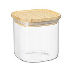 Банка для хранения квадратная Glass Bamboo, 800 мл, Smart Solutions, фото 