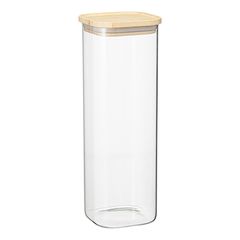 Банка для хранения квадратная Glass Bamboo, 2,2 л, Smart Solutions, фото 