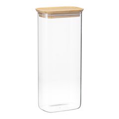 Банка для хранения прямоугольная Glass Bamboo, 2 л, Smart Solutions, фото 
