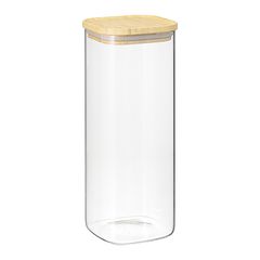 Банка для хранения квадратная Glass Bamboo, 1,9 л, Smart Solutions, фото 
