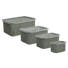 Набор из 4-х корзин для хранения Sustainable collection, оливковый, Bergenson Bjorn, фото 