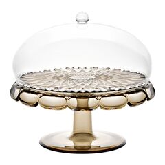 Блюдо для торта с крышкой Vanity, 30 см, коричневое, Guzzini, фото 