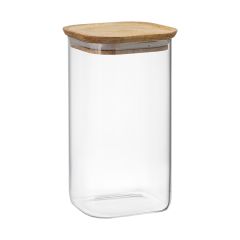 Банка для хранения квадратная Glass Acacia, 1,4 л, Smart Solutions, фото 