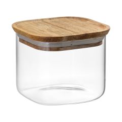Банка для хранения квадратная Glass Acacia, 600 мл, Smart Solutions, фото 