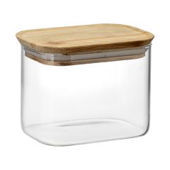 Банка для хранения прямоугольная Glass Acacia, 600 мл, Smart Solutions, фото 