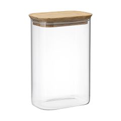 Банка для хранения прямоугольная Glass Acacia, 1,3 л, Smart Solutions, фото 