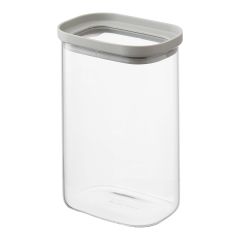 Банка для хранения прямоугольная Vacuum Glass, 1,5 л, светло-серая, Smart Solutions, фото 