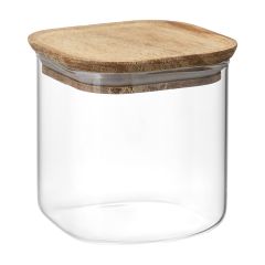 Банка для хранения квадратная Glass Acacia, 800 мл, Smart Solutions, фото 