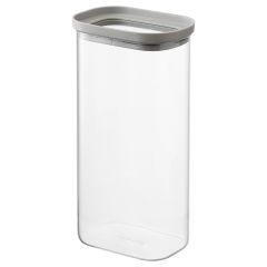 Банка для хранения прямоугольная Vacuum Glass, 1,75 л, светло-серая, Smart Solutions, фото 