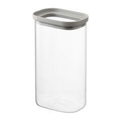 Банка для хранения прямоугольная Vacuum Glass, 1,25 л, светло-серая, Smart Solutions, фото 