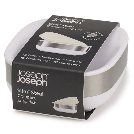 Мыльница Slim Steel белая, Joseph Joseph, фото , изображение 4