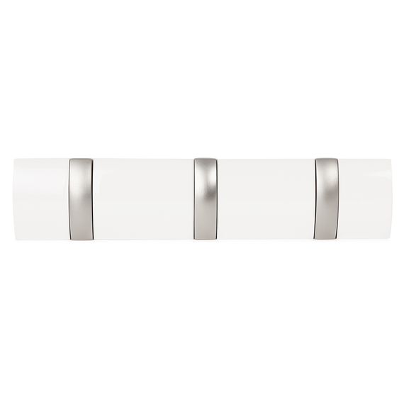 Вешалка настенная горизонтальная Flip 3 крючка белая, Umbra, фото 