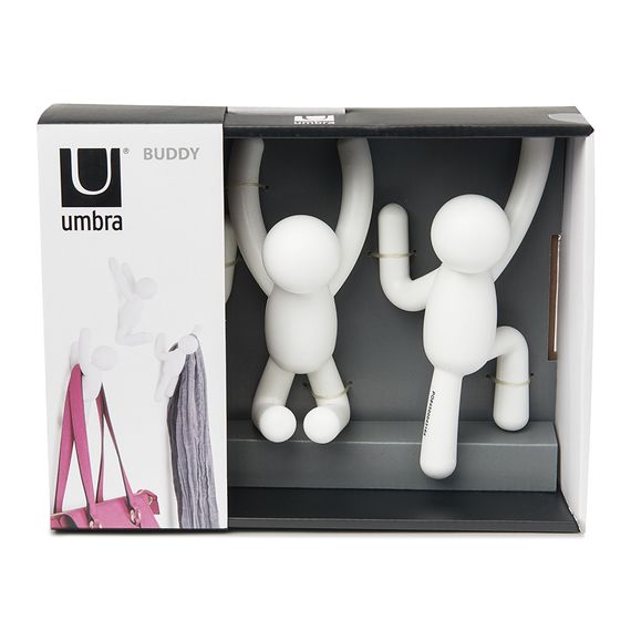 Вешалки-крючки Buddy 3 шт. белые, Umbra, фото , изображение 8