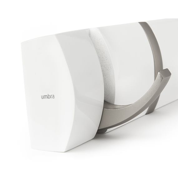 Вешалка настенная горизонтальная Flip 3 крючка белая, Umbra, фото , изображение 6