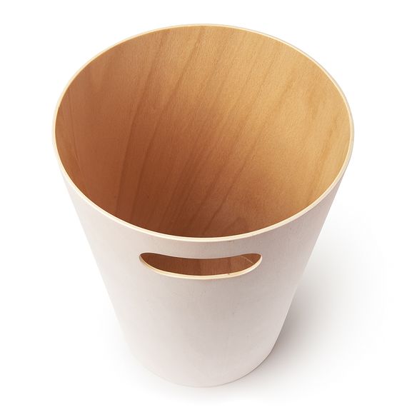 Корзина для мусора Woodrow кремовая-дерево, Umbra, фото , изображение 8