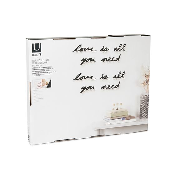 Надпись декоративная Love is all you need настенная черная, Umbra, фото , изображение 7