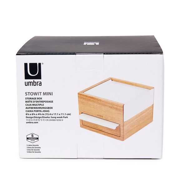 Шкатулка для украшений Stowit Mini белая-дерево, Umbra, фото , изображение 11