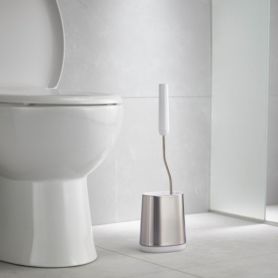 Ёршик для унитаза Flex Lite нержавеющая сталь, белый, Joseph Joseph, фото , изображение 2