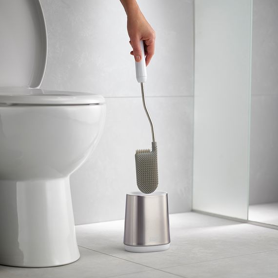 Ёршик для унитаза Flex Lite нержавеющая сталь, белый, Joseph Joseph, фото , изображение 3