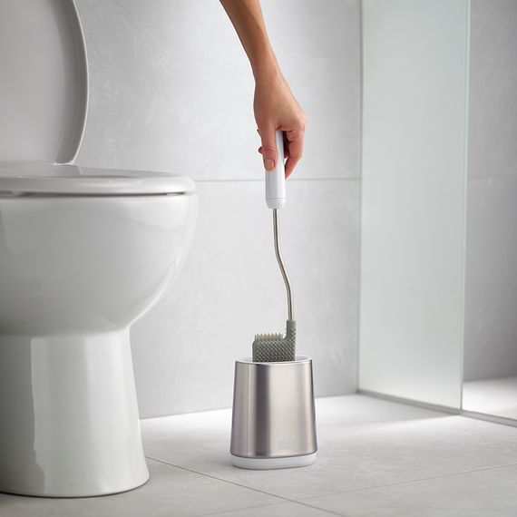 Ёршик для унитаза Flex Lite нержавеющая сталь, белый, Joseph Joseph, фото , изображение 4