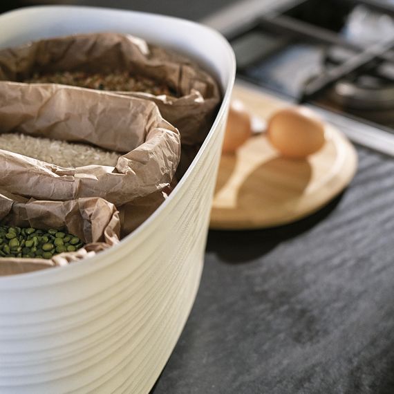 Хлебница с бамбуковой крышкой Tierra, 10 л, бежево-розовая, Guzzini, фото , изображение 3