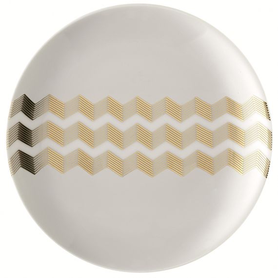 Набор из 4 блюдец Signature Chevron D16cm, золото, LSA International, фото , изображение 6