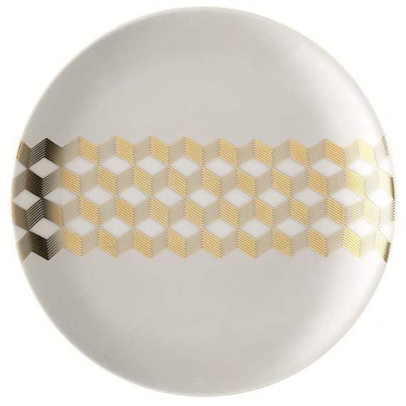 Набор из 4 блюдец Signature Chevron D16cm, золото, LSA International, фото , изображение 7