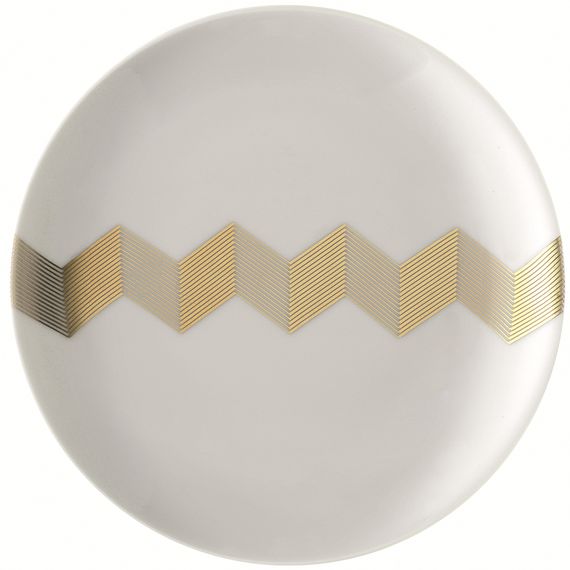 Набор из 4 блюдец Signature Chevron D16cm, золото, LSA International, фото , изображение 4