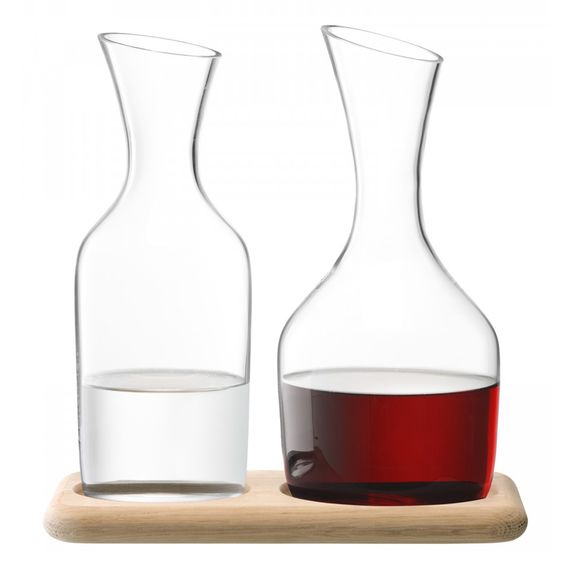 Набор из кувшинов для вина и воды на деревянной подставке Wine 1.2 л/1.4 л, LSA International, фото , изображение 2