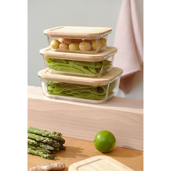 Контейнер для запекания и хранения с крышкой из бамбука, 1050 мл, Smart Solutions, фото , изображение 2