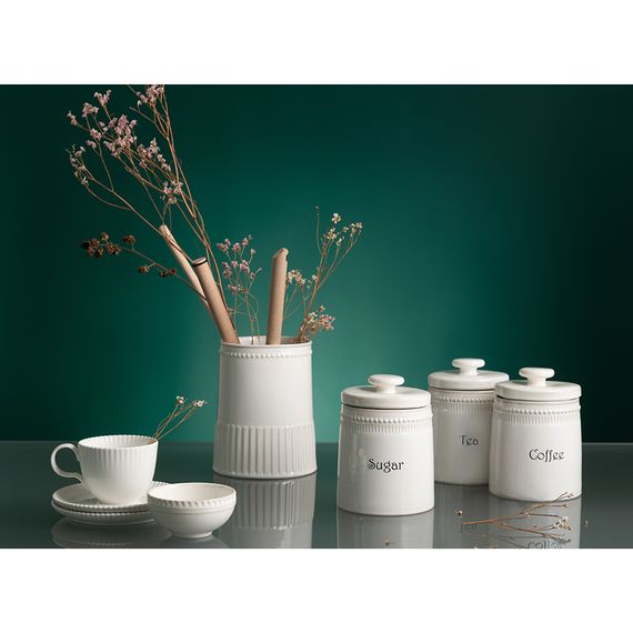 Банка для кофе белого цвета из коллекции Kitchen Spirit, 820 мл, Tkano, фото , изображение 5