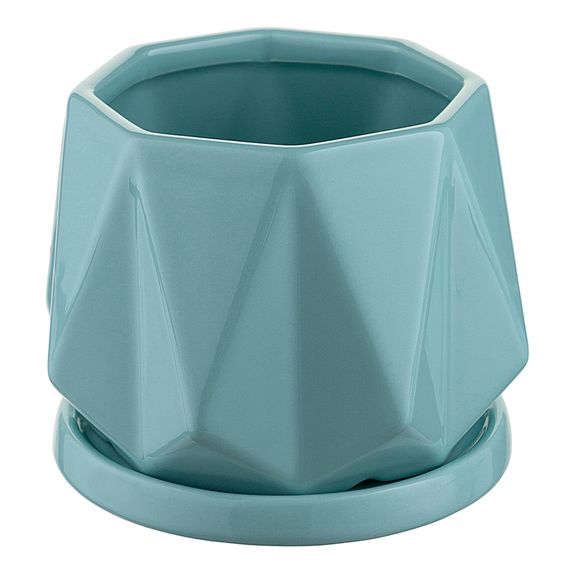 Горшок цветочный Rhombus, 12,5 см, голубой, Liberty Jones, фото 