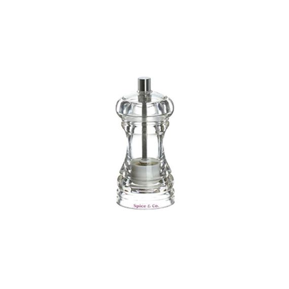 Мельница для соли и перца h 11,5 см, акрил, прозрачная, серия SPICE & CO, Bisetti, фото , изображение 2