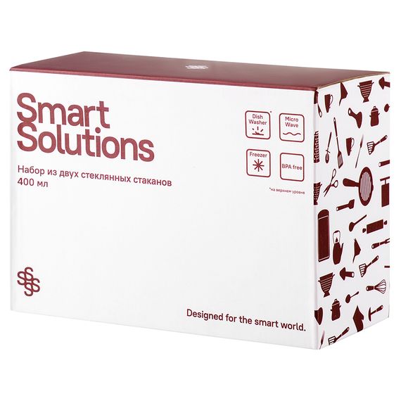 Набор из двух стеклянных стаканов, 400 мл, Smart Solutions, фото , изображение 4