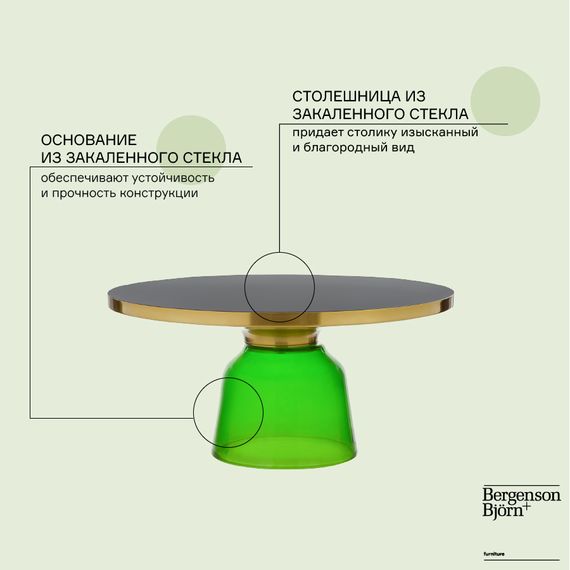 Столик кофейный Odd, 75 см, черный/зеленый, Bergenson Bjorn, фото , изображение 6