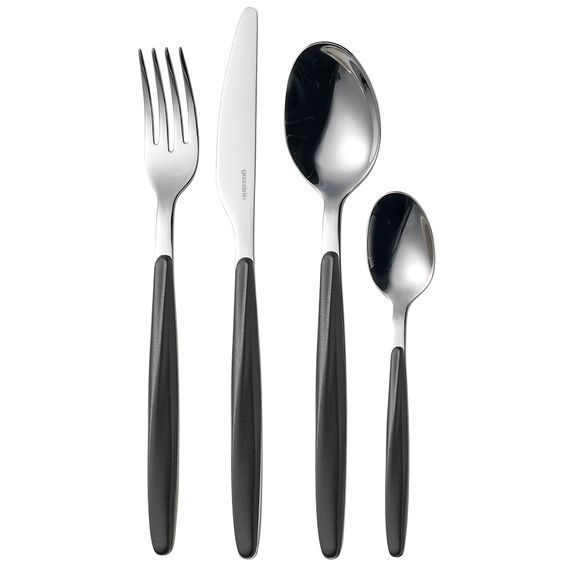 Набор из 24 столовых приборов Cutlery My Fusion, черные, Guzzini, фото 
