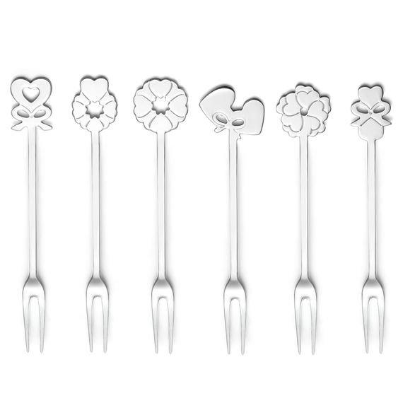 Набор из 6 вилок для закусок Cutlery Love, стальные, Guzzini, фото 