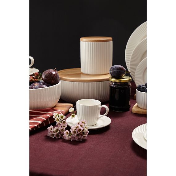 Банка для хранения с бамбуковой крышкой Soft Ripples, Dual Glazing, Liberty Jones, фото , изображение 4